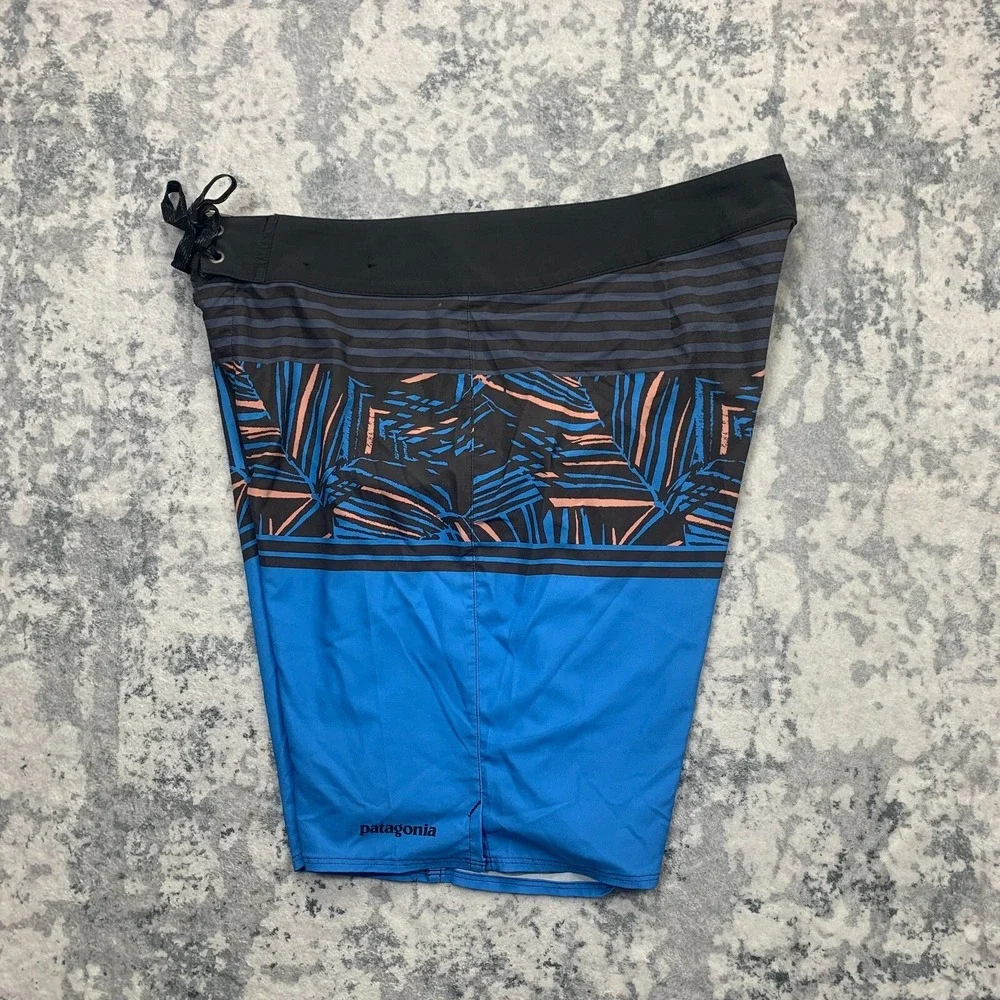 Patagonia Mens Board‎ Shorts 34 Blue Unlined Swim Trunks Geometric Outdoor